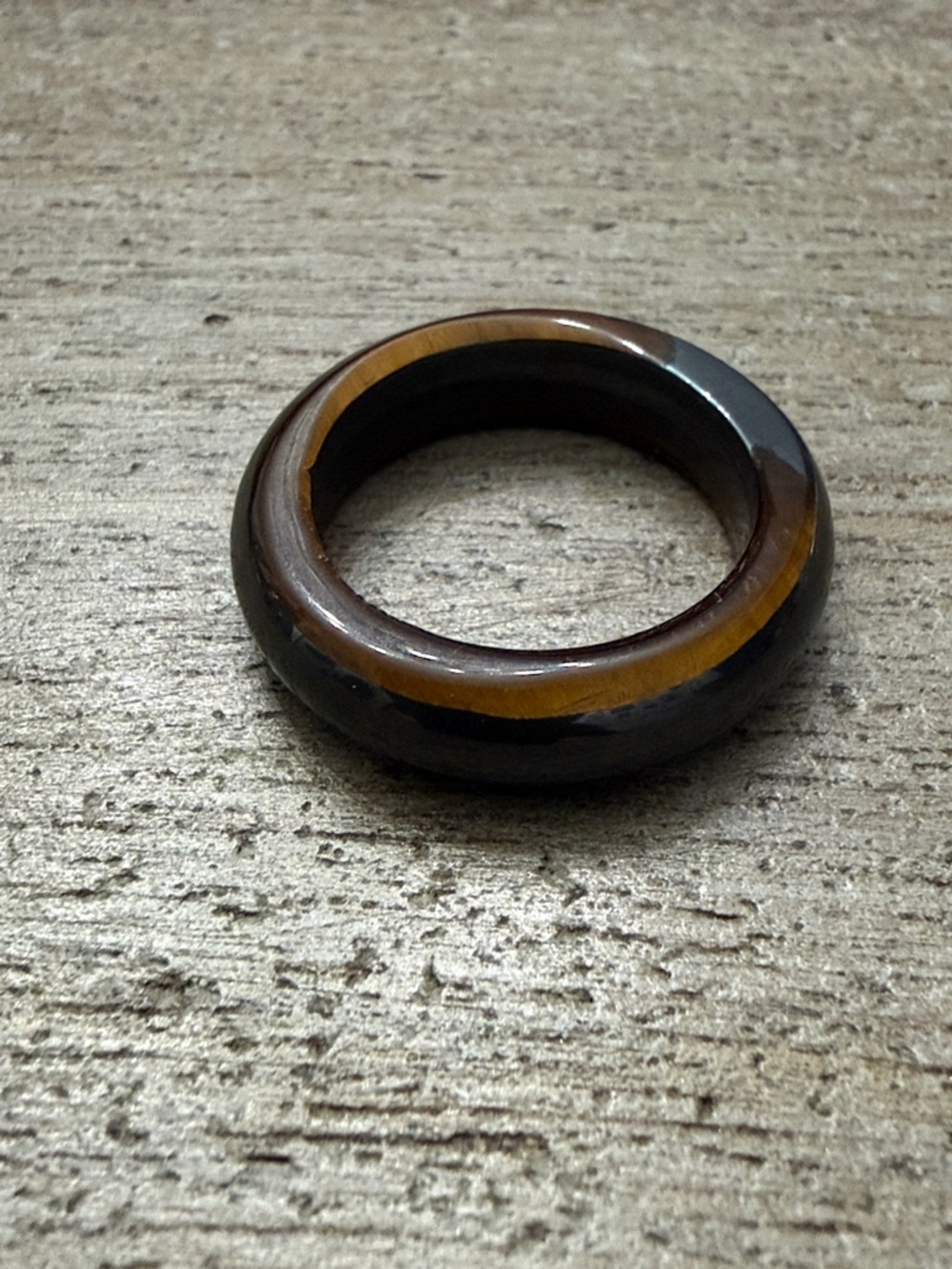 Polished Brown Tiger's Eye Band Ring